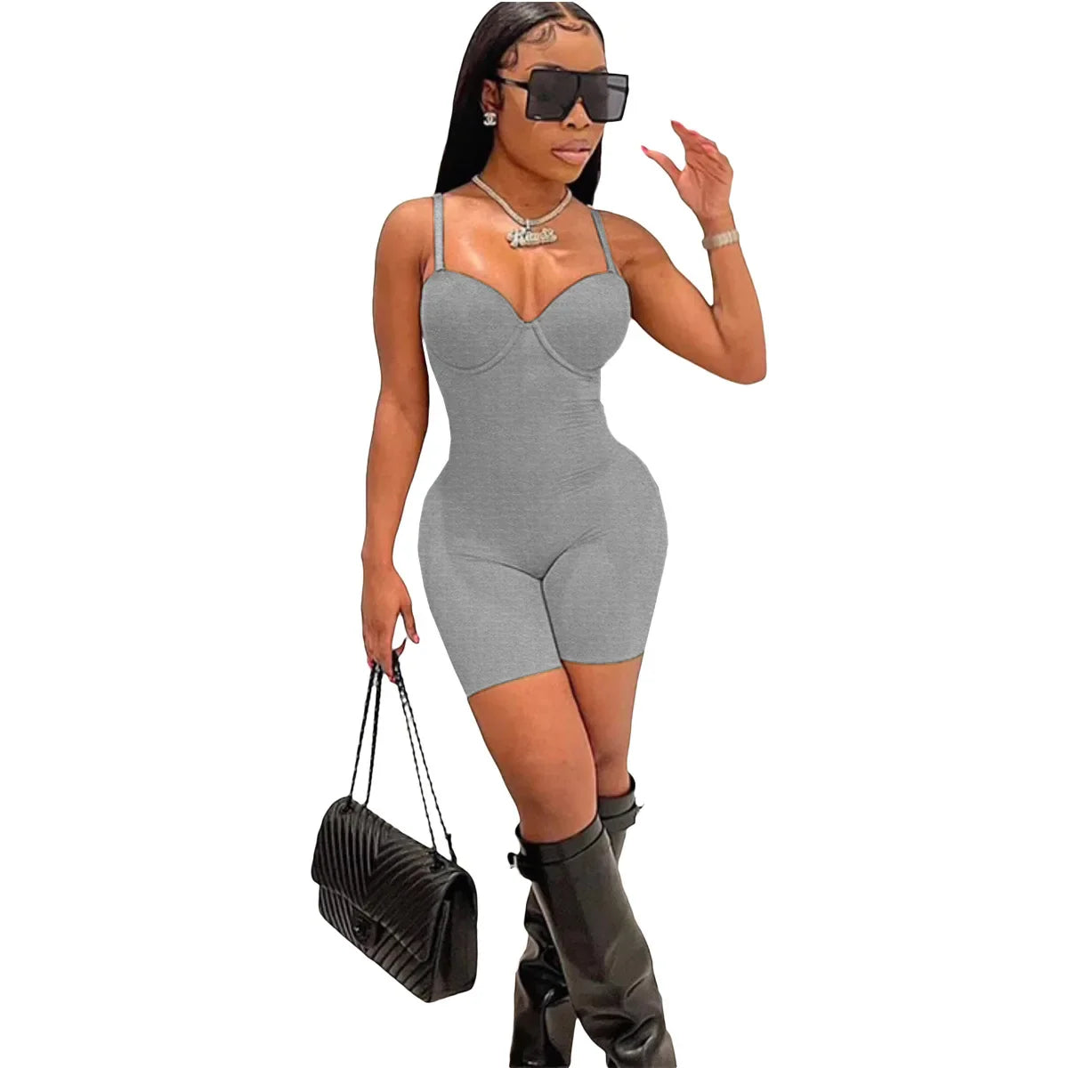 Spifore Sexy One Piece Women Jumpsuits For Party Club Pencil Pants Strapless Skinny Summer Rompers Black Streetwear Clothing