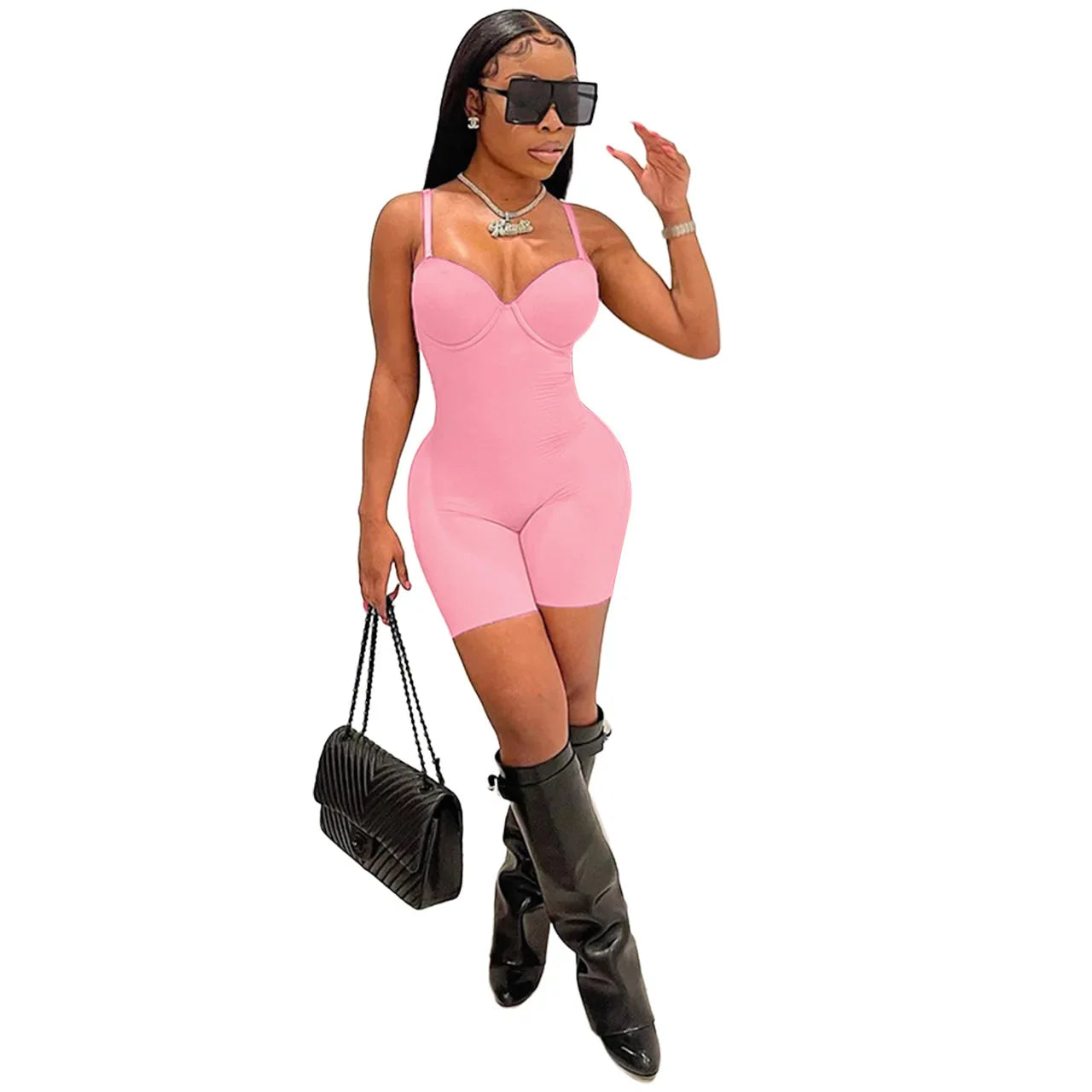 Spifore Sexy One Piece Women Jumpsuits For Party Club Pencil Pants Strapless Skinny Summer Rompers Black Streetwear Clothing